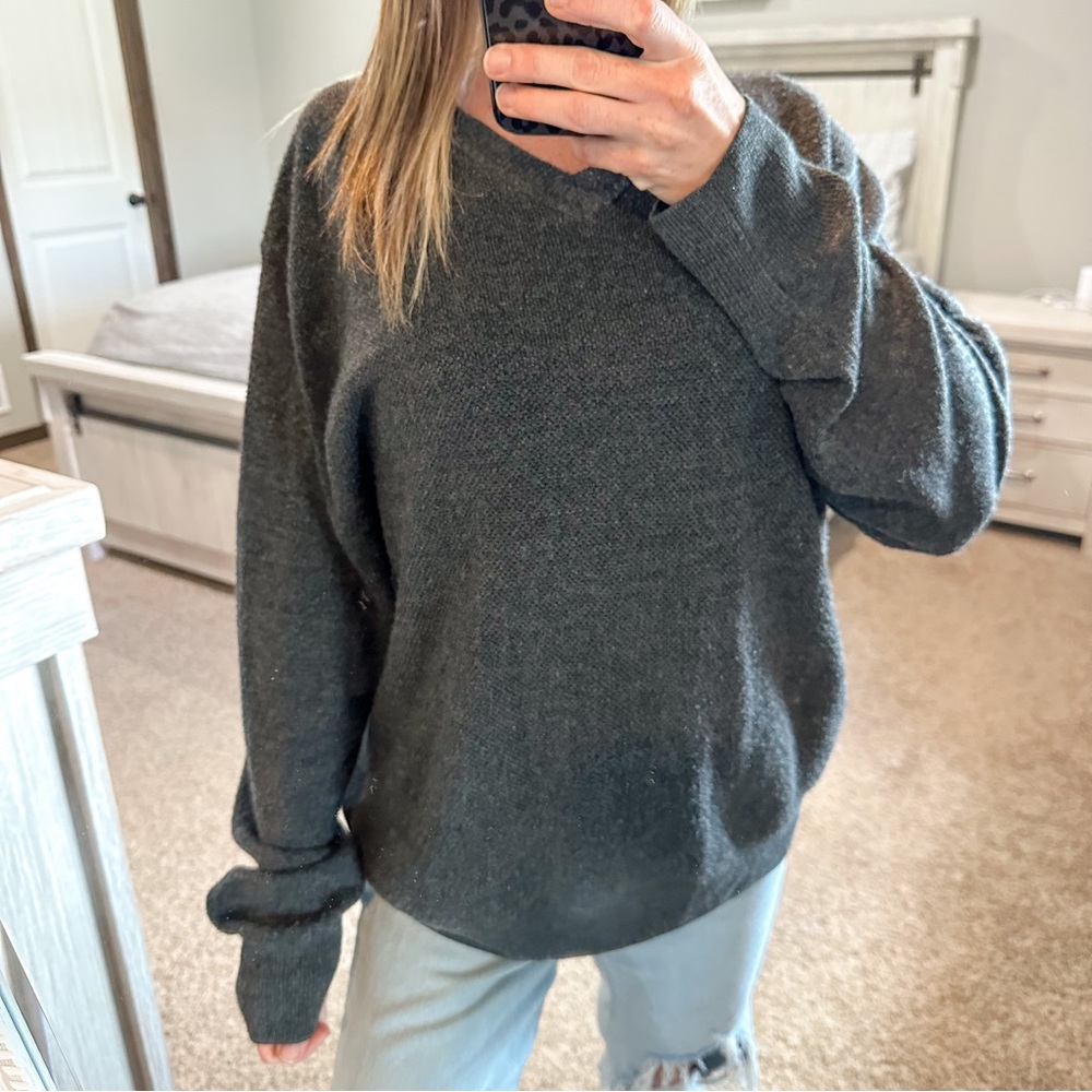 Dockers Dark Gray Long Sleeve Oversized Cozy Knit Sweater Size XL